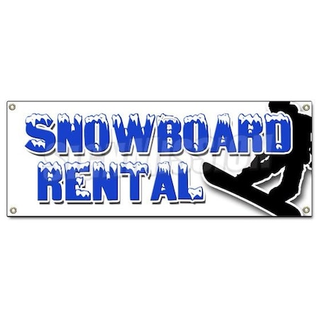 Signmission SNOWBOARD RENTAL BANNER SIGN skis poles boots lessons rent snow board B-Snowboard Rental